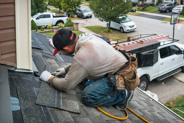 Professional Roof Replacement technician working in Middleport, NY